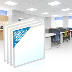2x4 LED Flat Panel Light Drop Ceiling Office Fixture, 5 CCT 3000K-6500K Adjustable & 5 Wattage Selectable,0-10V Dimmable, 2X4 LED Flush Mount Ceiling Light, ETL Listed 4Pack in Kuwait