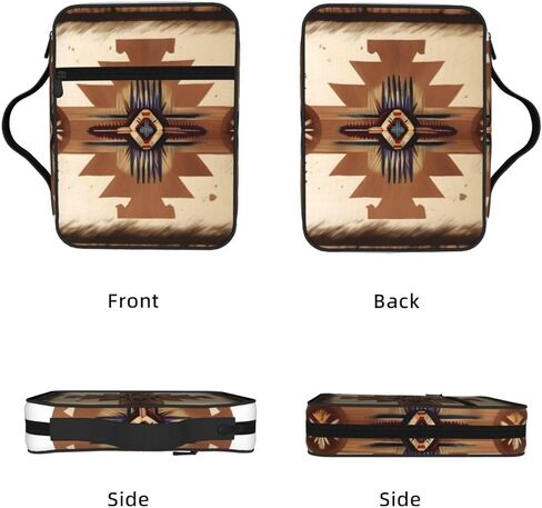 حقيبة حمل لدراسة الكتاب المقدس بأنماط أمريكية أصلية مع منظم مقاوم للماء ومقابض للسفر في الكنيسة، وحامل قلم وجيب للكمبيوتر اللوحي وغطاء مجلة in Kuwait