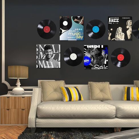 24 PCS Vinyl Record Shelf Wall Mount, 4 Inch Acrylic Vinyl Hangers for Wall Record Display Shelf for Displaying Artwork on Walls, CD, Photo Frame, Book in Bedroom and Living Room in Saudi Arabia