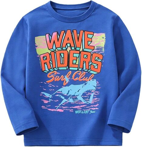 Boys Long Sleeve Cotton Shirt Crew Neck Basic Layering T Shirt for School Long Sleeve Top Boy Outfits Fall Spring in Saudi Arabia
