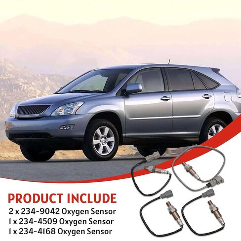 4Pcs Upstream and Downstream Oxygen O2 Sensor Compatible with Toyota Highlander 2004-2005 3.3L V6, Lexus RX330 2004-2006 3.3L V6 Replace# 234-9042 234-4168 234-4509 in Kuwait