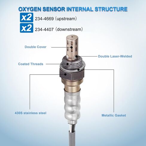 Oxygen Sensor Upstream Downstream 4PCS O2 Sensor 234-4669 234-4407 Compatible with Cadillac Escalade ESV, for Chevy Silverado 1500 2500 3500 Suburban 2500, for GMC Sierra 1500 2500 2003 2004 in Saudi Arabia
