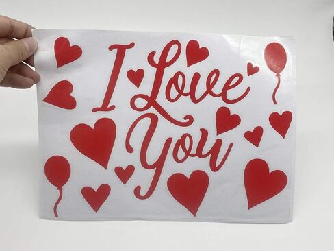 Dzrige Valentines Day Heart Stickers I Love You Bobo Balloon Stickers for Valentines Party Family Gathering Wedding Anniversary Decorations (Red) in Saudi Arabia
