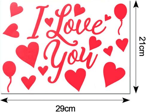 Dzrige Valentines Day Heart Stickers I Love You Bobo Balloon Stickers for Valentines Party Family Gathering Wedding Anniversary Decorations (Red) in Saudi Arabia