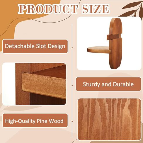 2 Pack Wooden Wall Mounted Plant Holder, Wall Hanging Plant Holders for Indoor Plants Flower Pot Hanging Shelves for Bedroom Living Room Porch Balcony Outdoor Decor in Saudi Arabia