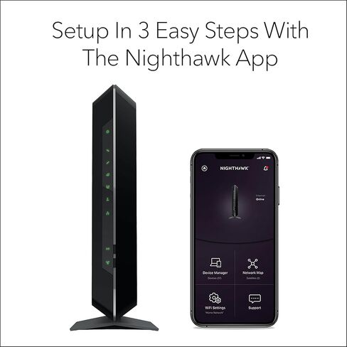 مودم كابل NETGEAR Nighthawk ومجموعة توجيه WiFi 5 (C7000) - متوافق مع موفري الكابلات الرئيسيين بما في ذلك. Xfinity & Cox - خطط الكابلات حتى 800 ميجابت في الثانية - AC1900 (حتى 1.9 جيجابت في الثانية) - DOCSIS 3.0 in Kuwait