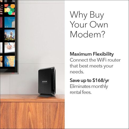 مودم كابل NETGEAR Nighthawk ومجموعة توجيه WiFi 5 (C7000) - متوافق مع موفري الكابلات الرئيسيين بما في ذلك. Xfinity & Cox - خطط الكابلات حتى 800 ميجابت في الثانية - AC1900 (حتى 1.9 جيجابت في الثانية) - DOCSIS 3.0 in Kuwait