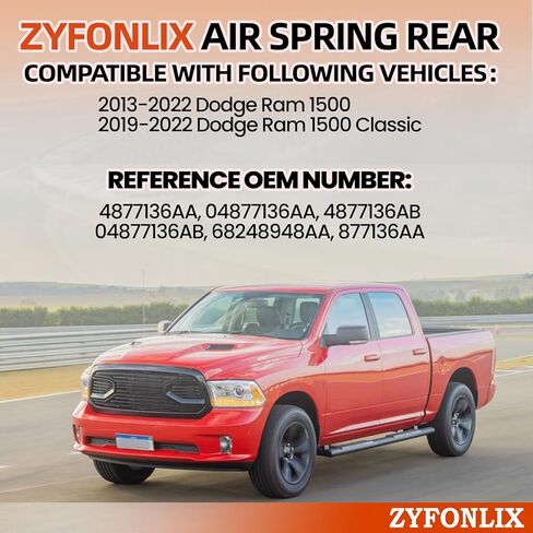 حقيبة زنبركية للتعليق الهوائي الخلفي متوافقة مع 2013-2022 Do-dge Ram 1500 2019-2022 Ram 1500 Classic OEM 4877136AA، 04877136AA، 4877136AB، 04877136AB 68248948AA 877136AA in Kuwait