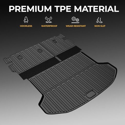 Cargo Mat for 2024-2026 Kia Seltos, Full Coverage All Weather Trunk Cargo Liner with Backrest Protectors for Kia Seltos Accessories (Not fit Subwoofer) in Kuwait