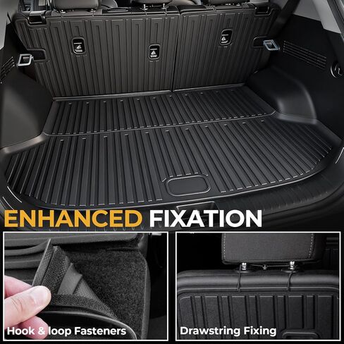 Cargo Mat for 2024-2026 Kia Seltos, Full Coverage All Weather Trunk Cargo Liner with Backrest Protectors for Kia Seltos Accessories (Not fit Subwoofer) in Kuwait