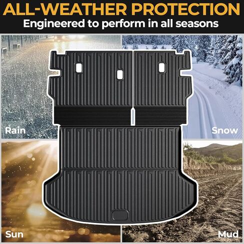 Cargo Mat for 2024-2026 Kia Seltos, Full Coverage All Weather Trunk Cargo Liner with Backrest Protectors for Kia Seltos Accessories (Not fit Subwoofer) in Kuwait