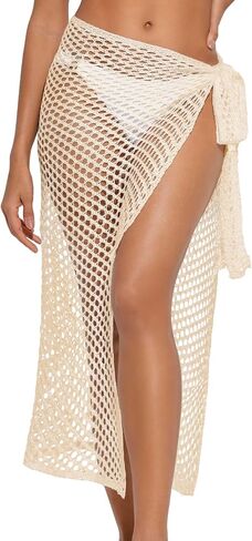 Women's Sarong Crochet Cover Ups Skirt Long Swim Cover Ups Skirt Bikini Bathing Suits Wraps for Swimwear in Saudi Arabia