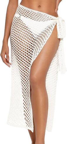 Women's Sarong Crochet Cover Ups Skirt Long Swim Cover Ups Skirt Bikini Bathing Suits Wraps for Swimwear in Saudi Arabia