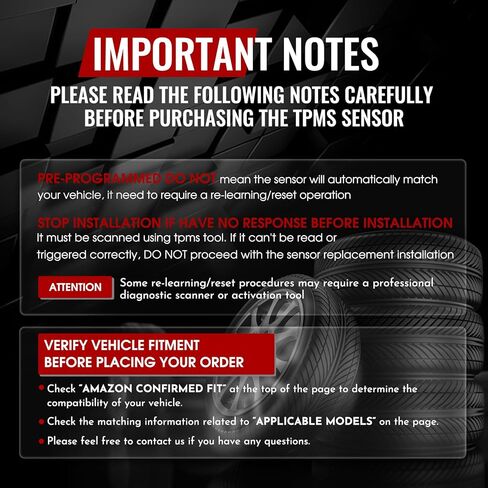 433Mhz Tire Pressure Monitoring System Sensor fit for Dodge Ram 1500 2019-2025, Ram 4000 2019-2024, Jeep Wagoneer 2019-2022, 4PCS TPMS Sensor Replaces 68293199AA - 4 Replaceable Valve Stems in Kuwait