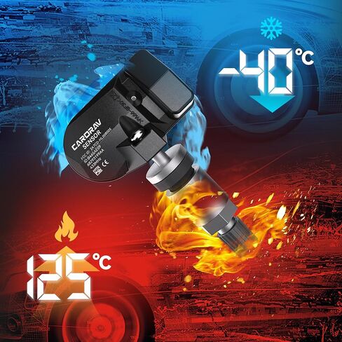 433Mhz Tire Pressure Monitoring System Sensor fit for Dodge Ram 1500 2019-2025, Ram 4000 2019-2024, Jeep Wagoneer 2019-2022, 4PCS TPMS Sensor Replaces 68293199AA - 4 Replaceable Valve Stems in Kuwait