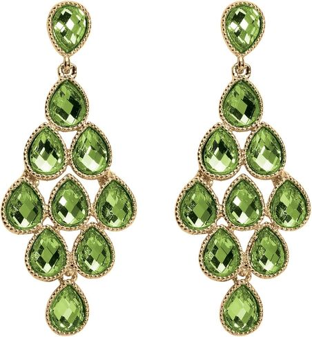أقراط ثريا مقلدة من PalmBeach Goldtone على شكل كمثرى (57 × 25 مم) شهر 8 in Saudi Arabia