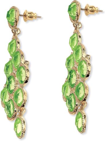 أقراط ثريا مقلدة من PalmBeach Goldtone على شكل كمثرى (57 × 25 مم) شهر 8 in Saudi Arabia