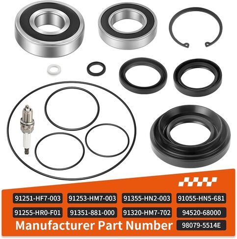 For Honda Rancher 420 500 520 TRX420 TRX520 2014-2024 Rear Axle brake drum Wheel Seal bearing Kit 91253-HM7-003 in Saudi Arabia