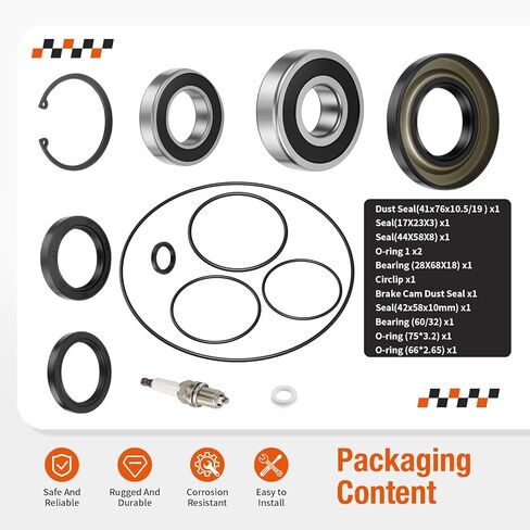 For Honda Rancher 420 500 520 TRX420 TRX520 2014-2024 Rear Axle brake drum Wheel Seal bearing Kit 91253-HM7-003 in Saudi Arabia