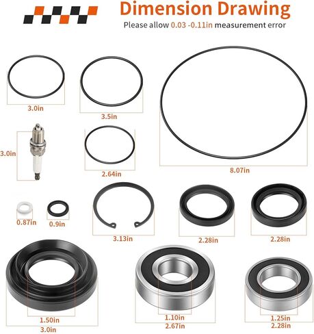 For Honda Rancher 420 500 520 TRX420 TRX520 2014-2024 Rear Axle brake drum Wheel Seal bearing Kit 91253-HM7-003 in Saudi Arabia