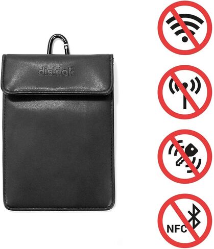 حقيبة مفاتيح السيارة Disklok RFID - حقيبة فاراداي مضادة للسرقة | حافظة آمنة لمنع الإشارة للسيارات بدون مفتاح، وبطاقات الائتمان، وصناديق الدخول | ملحقات أمان المركبات (كبيرة) in Kuwait