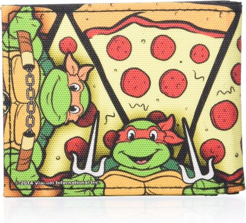 Teenage Mutant Ninja Turtles mens Buckle-down Canvas Bifold - Tmnt Turtle Battle Poses/Pizza Wallet, Multicolor, 4.0 x 3.5 US in Saudi Arabia