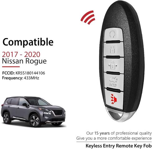 2 بديل بدون مفتاح لـ 2017 2018 2019 2020 Nissan Rogue Key Fob التحكم عن بعد KR5S180144106 5 أزرار 433 ميجا هرتز in Saudi Arabia