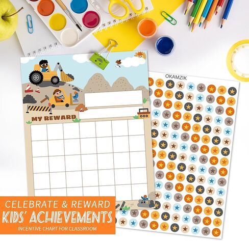 مخطط ملصقات النجوم لسلوك الأطفال - 25 حوافز مخطط مكافآت ملصق للأطفال الصغار، مخطط سلوك للأطفال في المنزل والفصل الدراسي، حافز البناء للفصل الدراسي الذي يجب اقتناؤه in Kuwait