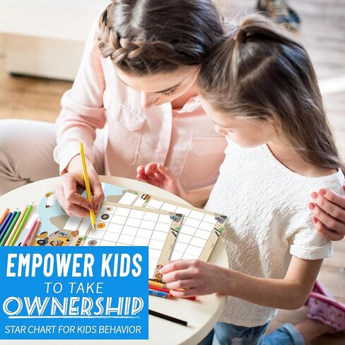 مخطط ملصقات النجوم لسلوك الأطفال - 25 حوافز مخطط مكافآت ملصق للأطفال الصغار، مخطط سلوك للأطفال في المنزل والفصل الدراسي، حافز البناء للفصل الدراسي الذي يجب اقتناؤه in Kuwait