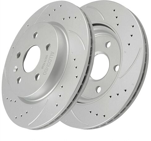 Allcombo 12.40" Rear Brake Rotors for 2011 2012 2013 2014 2015 2016 2017 2018 2019 2020 Chevy Impala, for Camaro Malibu, Buick Lacrosse Regal, Cadillac CT5 CT6 XTS Drilled Slotted Brakes Replacement in Saudi Arabia