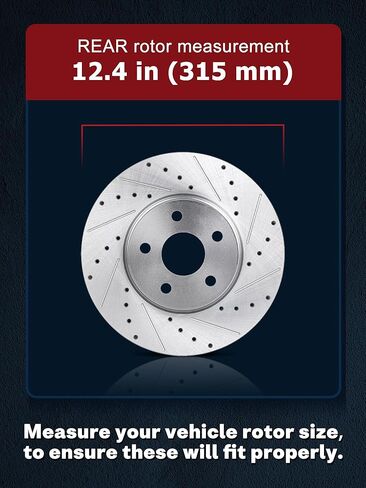 Allcombo 12.40" Rear Brake Rotors for 2011 2012 2013 2014 2015 2016 2017 2018 2019 2020 Chevy Impala, for Camaro Malibu, Buick Lacrosse Regal, Cadillac CT5 CT6 XTS Drilled Slotted Brakes Replacement in Saudi Arabia