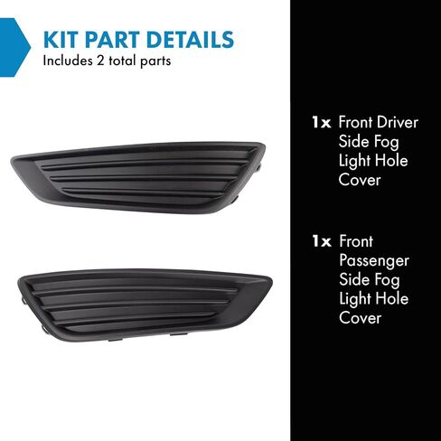 TRQ Front Driver & Passenger Side Fog Light Hole Cover Set,Fog Light Cover Set Compatible with 2015-2018 Ford Focus FO1038150 FO1039150 in Saudi Arabia
