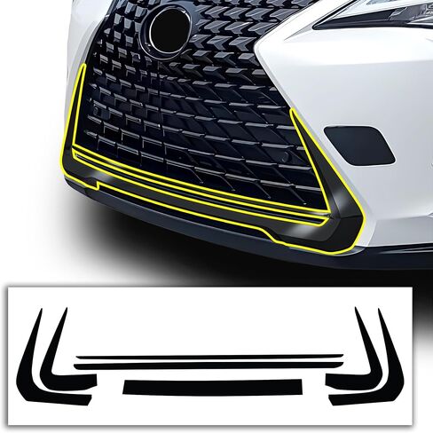 BOGAR TECH DESIGNS for Lexus UX 250h | 300h 2019-2026 Front Chrome Delete – Precut Vinyl Overlay Kit, Gloss Black Blackout Trim in Saudi Arabia