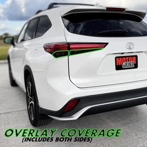 SlickMod PreCut Vinyl Smoke Tint for 2020-2022 Toyota Highlander Tail Light (3. Turn Signal & Reverse, 20% Dark Smoke) in Saudi Arabia