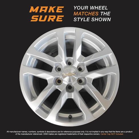 مجموعة غطاء عجلة من الكروم مقاس 18 بوصة مصنوعة لسيارة شيفروليه سيلفرادو 1500 LT (2019-2022)، تاهو LS/LT (2021-2024)، سوبربان LS (2021-2024) | غطاء غطاء بلاستيك ABS متين | يناسب مباشرة عجلة OEM in Kuwait