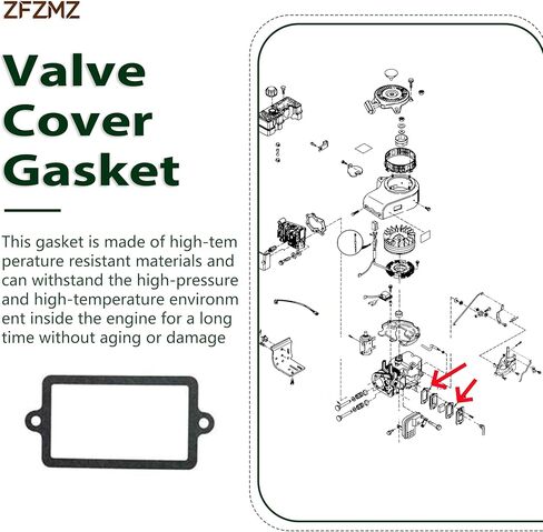 Replacement Valve Cover Gasket 27896A 27896 Fits Tecumseh V40-60 H40-80 HM70-100 VH40-70 Engines (5 Pack) in Kuwait
