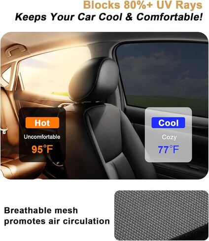 مظلة شمسية لنافذة السيارة ECOZEN لملحقات تويوتا تاكوما 2024-2025 2026 - 4 قطع من الظل الجانبي للشمس مظلة مغناطيسية عازلة للحرارة والأشعة فوق البنفسجية مع شبكة مسامية - 2024-2026 تاكوما كابينة مزدوجة فقط in Kuwait