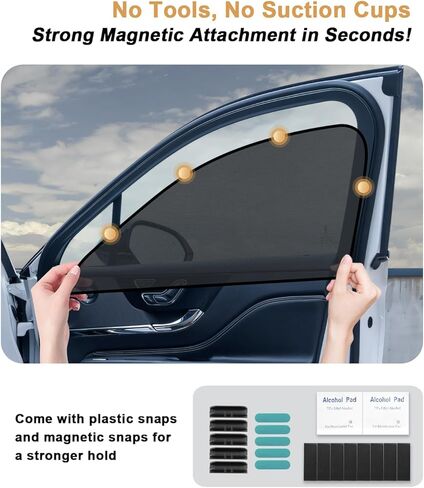 مظلة شمسية لنافذة السيارة ECOZEN لملحقات تويوتا تاكوما 2024-2025 2026 - 4 قطع من الظل الجانبي للشمس مظلة مغناطيسية عازلة للحرارة والأشعة فوق البنفسجية مع شبكة مسامية - 2024-2026 تاكوما كابينة مزدوجة فقط in Kuwait