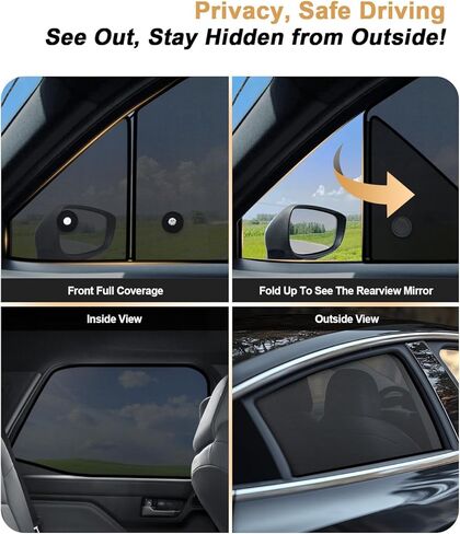 مظلة شمسية لنافذة السيارة ECOZEN لملحقات تويوتا تاكوما 2024-2025 2026 - 4 قطع من الظل الجانبي للشمس مظلة مغناطيسية عازلة للحرارة والأشعة فوق البنفسجية مع شبكة مسامية - 2024-2026 تاكوما كابينة مزدوجة فقط in Kuwait