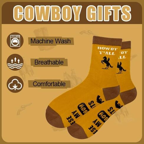 Cowboy Boots Gifts Socks- Horse Socks for Women and Men Western Gifts for Country Men in Saudi Arabia