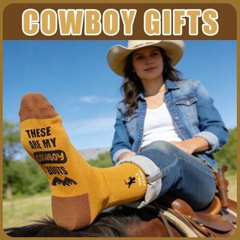 Cowboy Boots Gifts Socks- Horse Socks for Women and Men Western Gifts for Country Men in Saudi Arabia