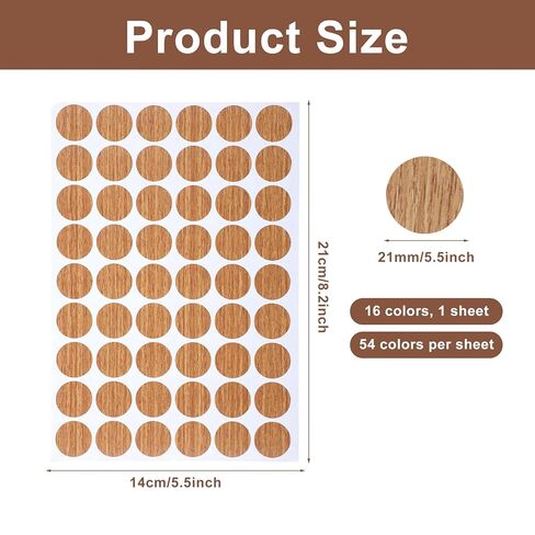 540 Pieces Screw Cover Stickers, PVC Adhesive Screw Hole Covers Waterproof Screws Cover Stickers in 10 Colors for Cabinets, Bookcase, Desk in Saudi Arabia