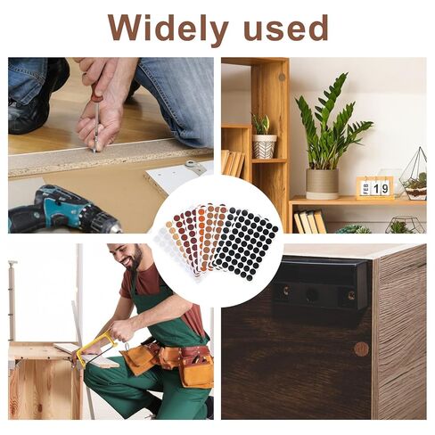 540 Pieces Screw Cover Stickers, PVC Adhesive Screw Hole Covers Waterproof Screws Cover Stickers in 10 Colors for Cabinets, Bookcase, Desk in Saudi Arabia