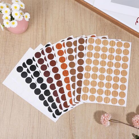 540 Pieces Screw Cover Stickers, PVC Adhesive Screw Hole Covers Waterproof Screws Cover Stickers in 10 Colors for Cabinets, Bookcase, Desk in Saudi Arabia
