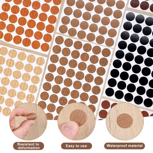 540 Pieces Screw Cover Stickers, PVC Adhesive Screw Hole Covers Waterproof Screws Cover Stickers in 10 Colors for Cabinets, Bookcase, Desk in Saudi Arabia