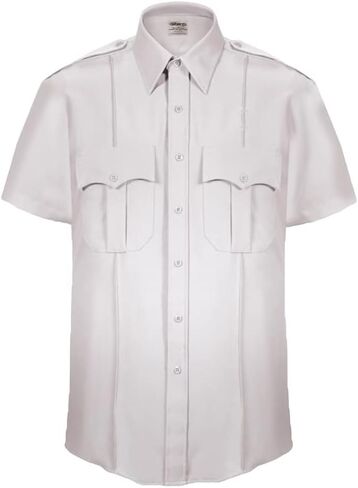 Elbeco TexTrop2 Zippered Short Sleeve Polyester Shirt - Mens, 16.5 in, White, Z3310N-16.5 in Kuwait