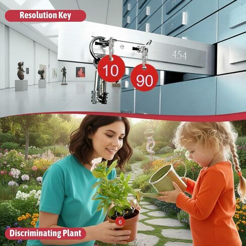 1-100 بطاقة مفاتيح مرقمة، علامات أرقام بلاستيكية مع علامة تعريف معدنية حلقية للفنادق والمطاعم والمهاجع والخزائن وسلاسل المفاتيح - أحمر in Kuwait