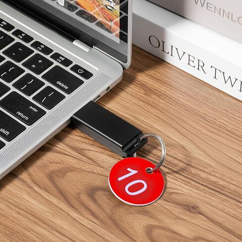 1-100 بطاقة مفاتيح مرقمة، علامات أرقام بلاستيكية مع علامة تعريف معدنية حلقية للفنادق والمطاعم والمهاجع والخزائن وسلاسل المفاتيح - أحمر in Kuwait
