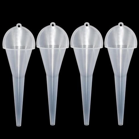 2 Pcs Long Neck Oil Funnel for Automotive, Wide Mouth Plastic Funnel, Long Transparent Funnel for Oil, Gas and Lubricants (2) in Kuwait