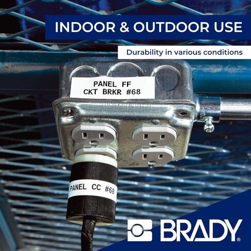 ملصقات فينيل لاصقة دائمة من برادي (M4C-1000-595-CL-BK) مناسبة لجميع الأحوال الجوية مقاس 1 بوصة عرض × 20 قدم أسود على شفاف. للاستخدام مع طابعات الملصقات BMP41 وBMP51 وM410 وM510 وM511. in Kuwait